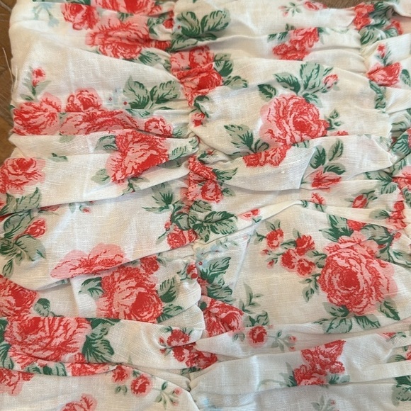 Endless Rose Revolve Linen Ruched Draped Ruffle Hem Mini Skirt - Picture 13 of 16